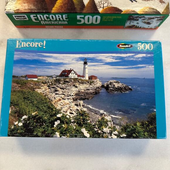 Vintage Puzzle Lot 500-1000 Pieces Americana Portland Maine Kitten Castle New - Picture 8 of 10